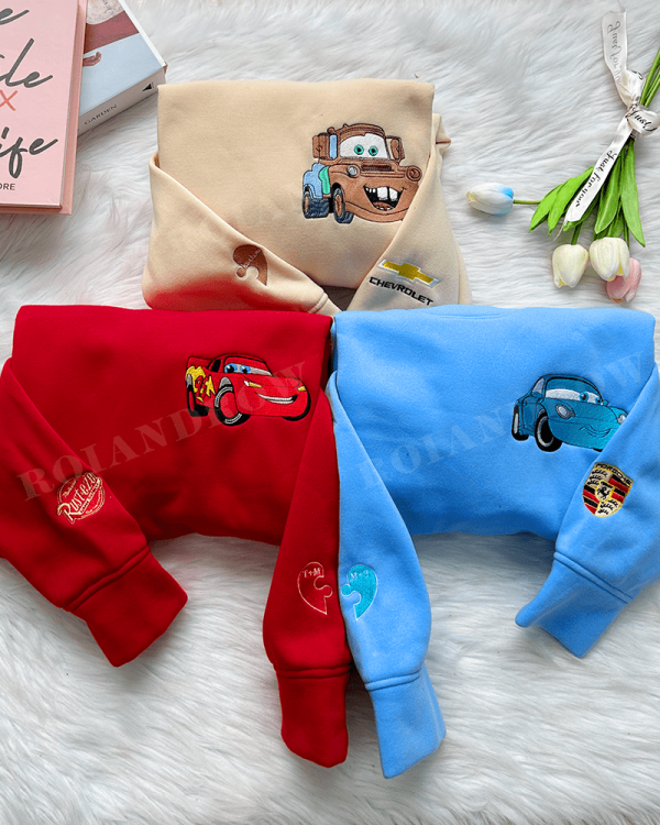 Lightning Cars Family Embroidered Sweatshirt - Buy One Get One 50% OFF