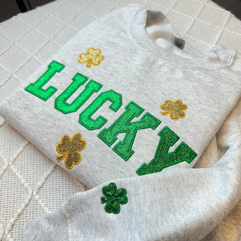 St. Patty Lucky Embroidery Sweatshirts - Buy One Get One 50% OFF